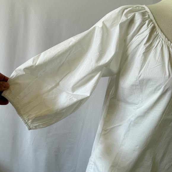 S’EDGE TOP PUFF SHORT SLEEVE SPLIT NECK MINIMALIST MODERN DRESSY CASUAL XS - Picture 6 of 12